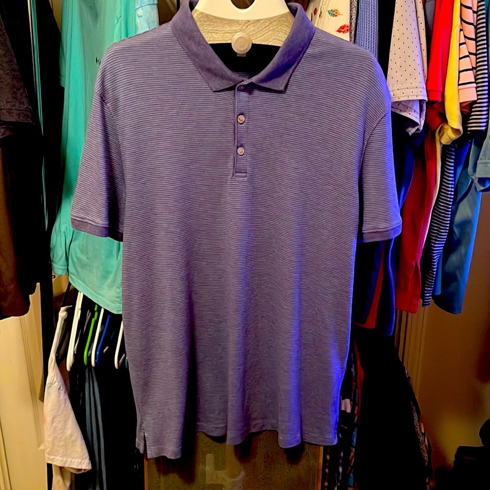 VINTAGE LIQUID TOUCH CALVIN KLEIN HORIZONTAL SMALL STRIPE POLO
